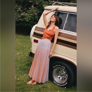 Maeve Anthropologie Nonie Pleated Maxi Skirt Sz 8